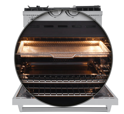 Forno Lazio 30-Inch Freestanding Gas Range, 4 Burners, Convection Oven, Energy Efficient - Forno Appliances