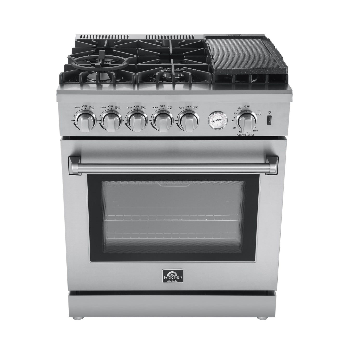 Forno Lazio 30-Inch Freestanding Gas Range, 4 Burners, Convection Oven, Energy Efficient - Forno Appliances