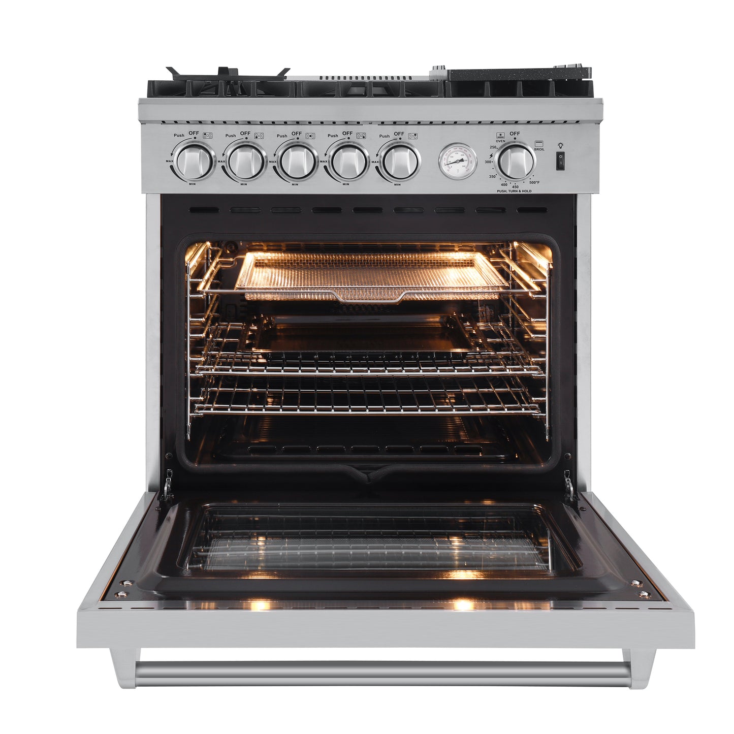 Forno Lazio 30-Inch Freestanding Gas Range, 4 Burners, Convection Oven, Energy Efficient - Forno Appliances