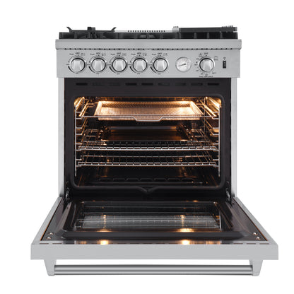 Forno Lazio 30-Inch Freestanding Gas Range, 4 Burners, Convection Oven, Energy Efficient - Forno Appliances