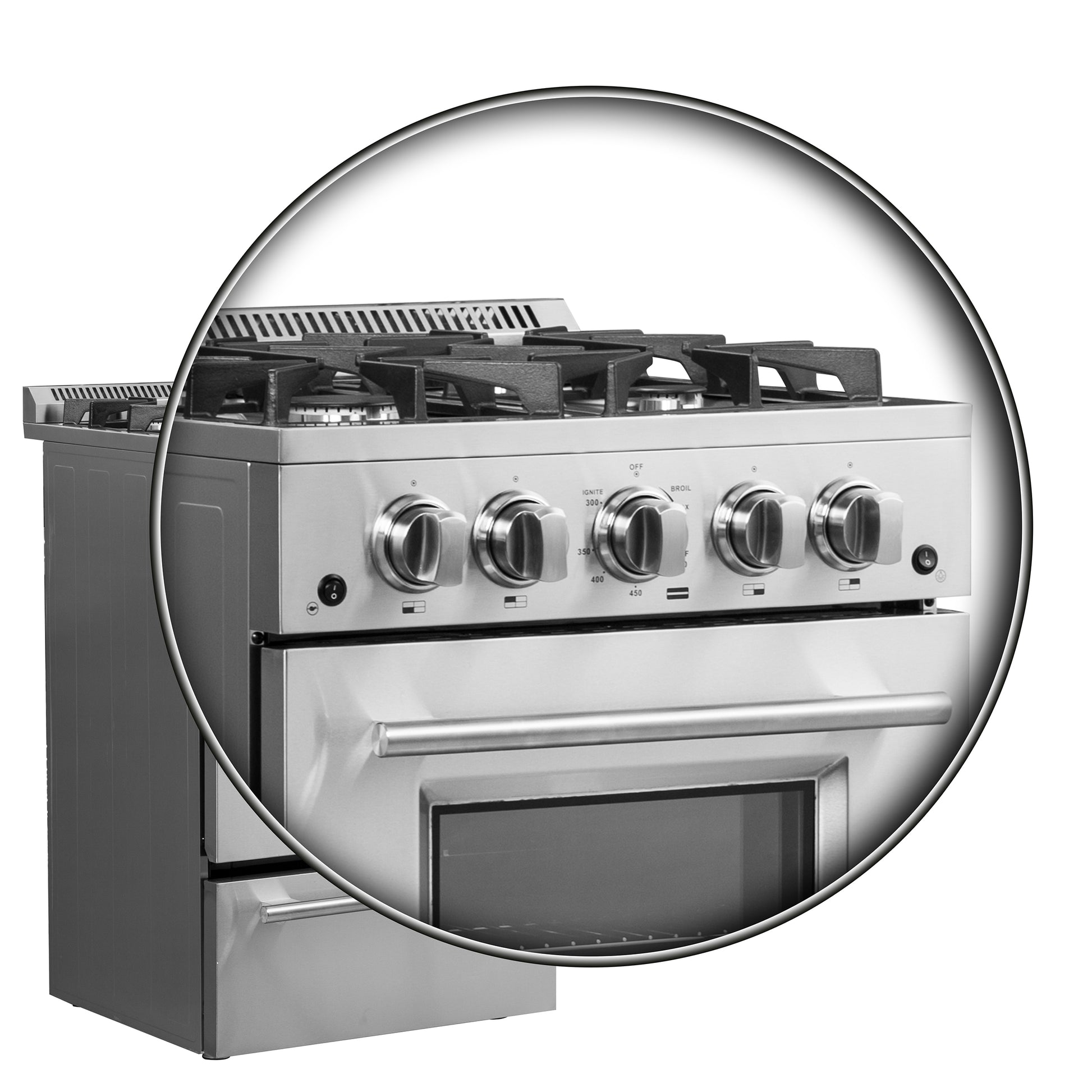 Forno Breno 24-Inch Freestanding Gas Range, Plug Included, Energy Efficient - Forno Appliances