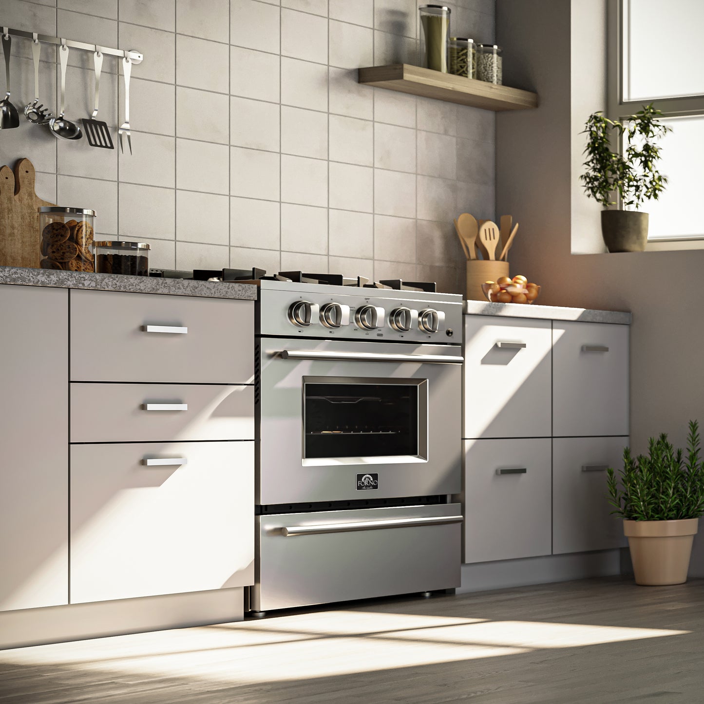 Forno Breno 24-Inch Freestanding Gas Range, Plug Included, Energy Efficient - Forno Appliances