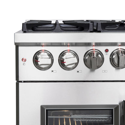 Cuisinière dual fuel Forno Massimo 36 pouces à poser, portes françaises, 6 brûleurs, four à convection véritable - Forno Appliances