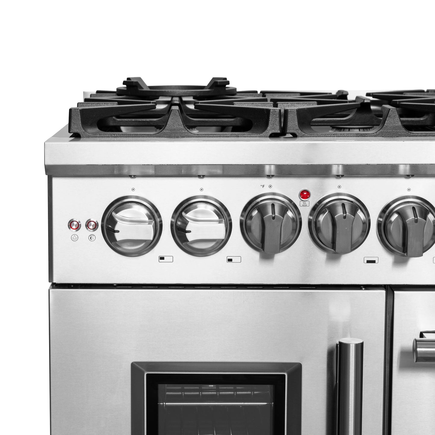 Forno Massimo cuisinière autonome 48 pouces à double combustible, portes françaises, 8 brûleurs, four à convection véritable - Forno Appliances
