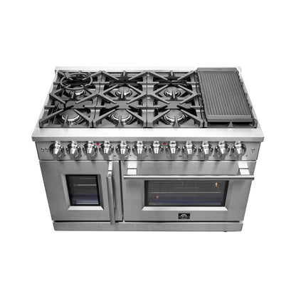 alt
Cuisinière biénergie autoportante Forno Massimo de 48 pouces avec porte française, 8 brûleurs, four à vraie convection - Forno Appliances