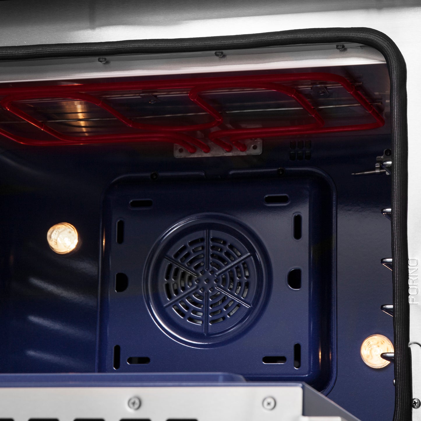 Cuisinière autoportante Forno Massimo de 48 pouces à portes françaises, double combustible, 8 brûleurs, four à convection véritable - Forno Appliances