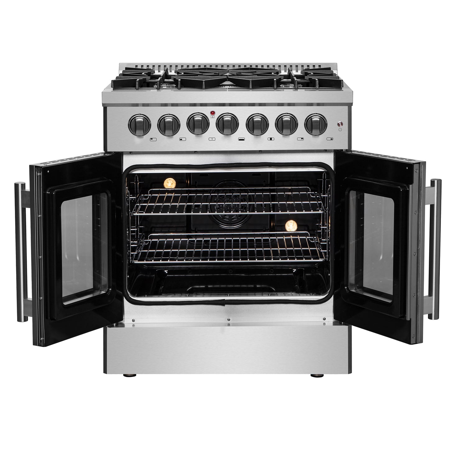 alt
Cuisinière mixte Forno Galiano 30 pouces avec porte française, tout inox, 5 brûleurs scellés 68 000 BTU, four à convection véritable de 4,32 pi³ - Forno Appliances