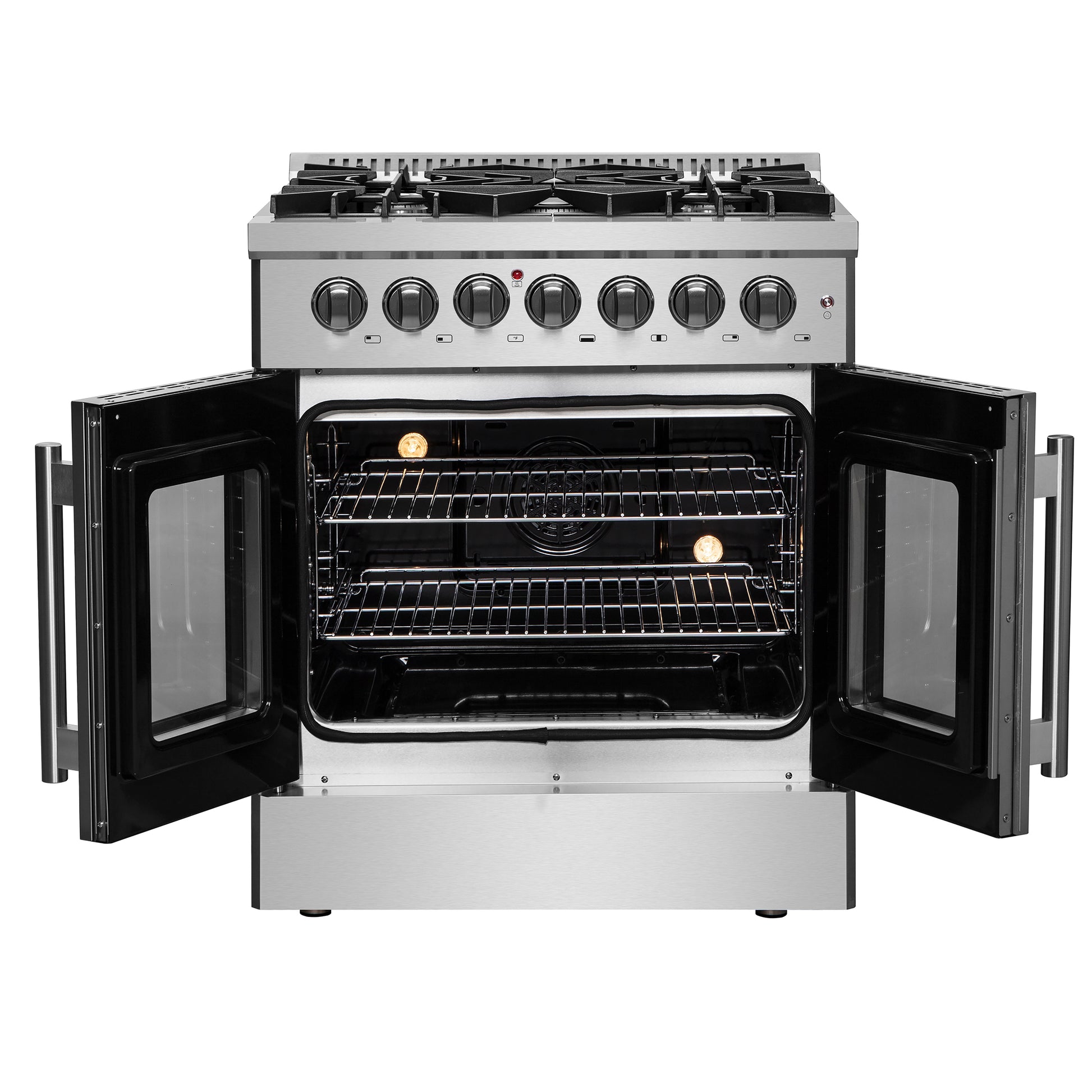alt
Cuisinière mixte Forno Galiano 30 pouces avec porte française, tout inox, 5 brûleurs scellés 68 000 BTU, four à convection véritable de 4,32 pi³ - Forno Appliances