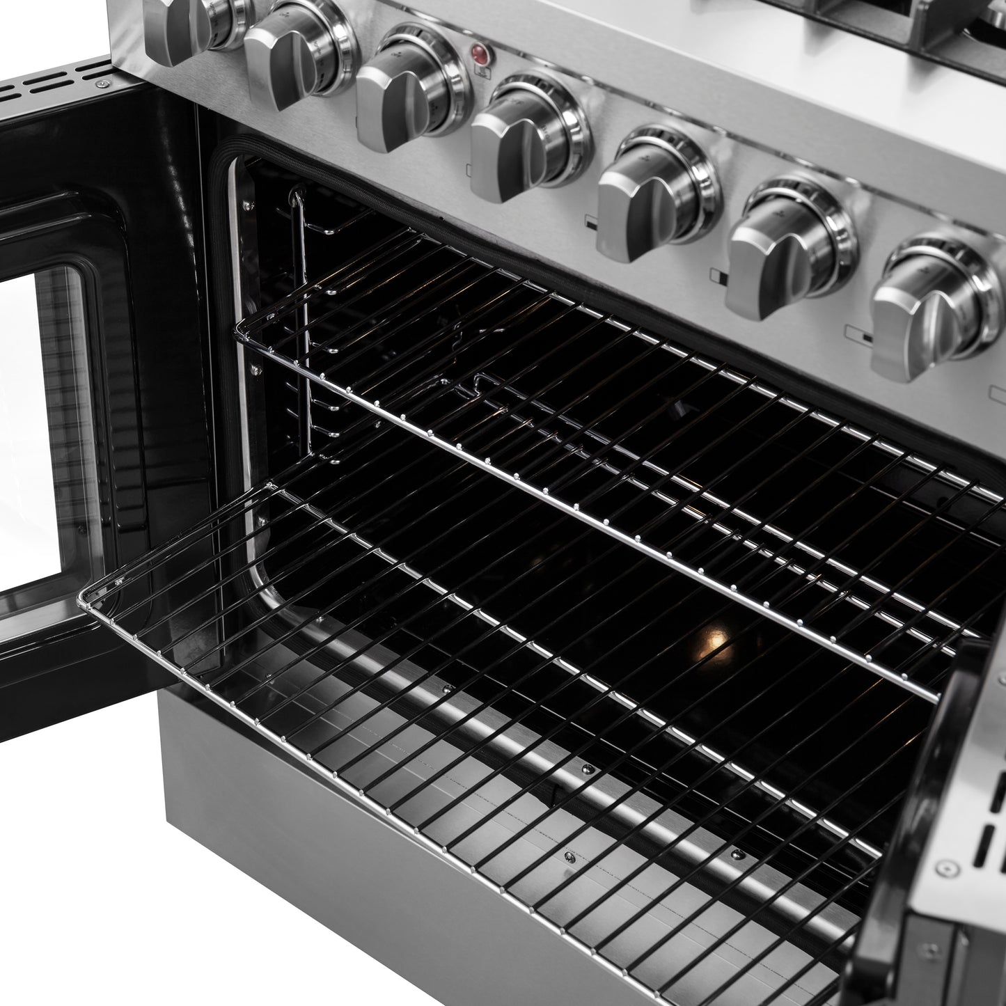 Cuisinière dual fuel Forno Galiano de 30 pouces à portes françaises, tout en acier inoxydable, 5 brûleurs scellés 68 000 BTU, four à vraie convection de 4,32 pi³ - Forno Appliances