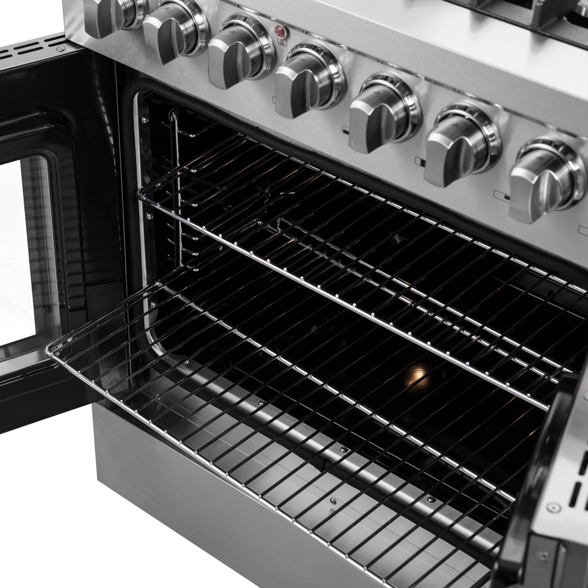 Cuisinière dual fuel Forno Galiano de 30 pouces à portes françaises, tout en acier inoxydable, 5 brûleurs scellés 68 000 BTU, four à vraie convection de 4,32 pi³ - Forno Appliances
