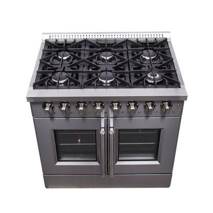 Forno Galiano 36" Freestanding French Door Dual Fuel Range - Forno Appliances