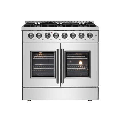 Forno Galiano 36" Freestanding French Door Dual Fuel Range - Forno Appliances
