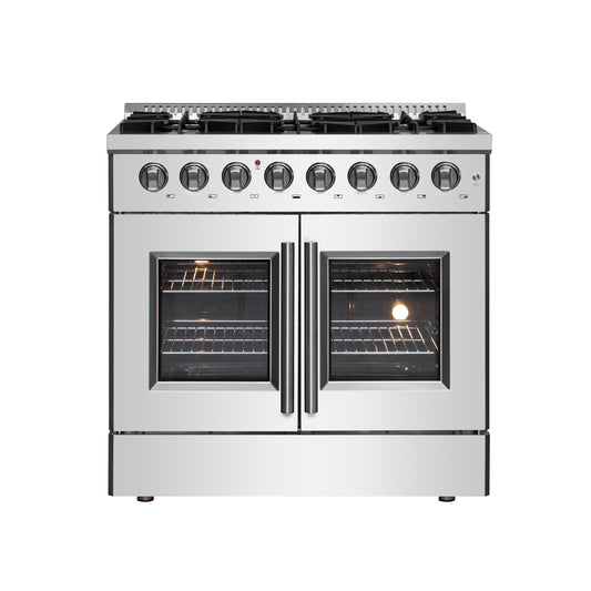 Forno Galiano 36" Freestanding French Door Dual Fuel Range - Forno Appliances