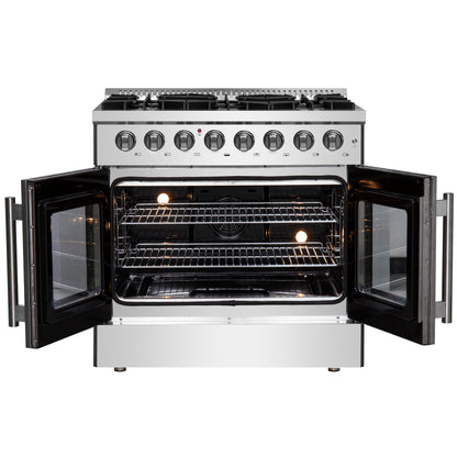 Forno Galiano 36" Freestanding French Door Dual Fuel Range - Forno Appliances