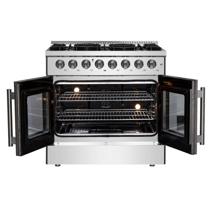 Forno Galiano 36" Freestanding French Door Dual Fuel Range - Forno Appliances