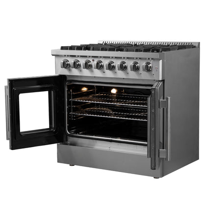 Forno Galiano 36" Freestanding French Door Dual Fuel Range - Forno Appliances