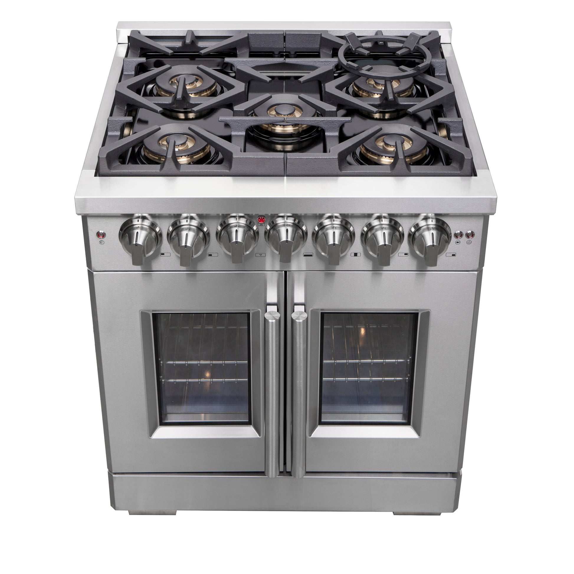 Forno Capriasca 30-Inch Freestanding French Door Dual Fuel Range, 4 Burners, True Convection Oven - Forno Appliances