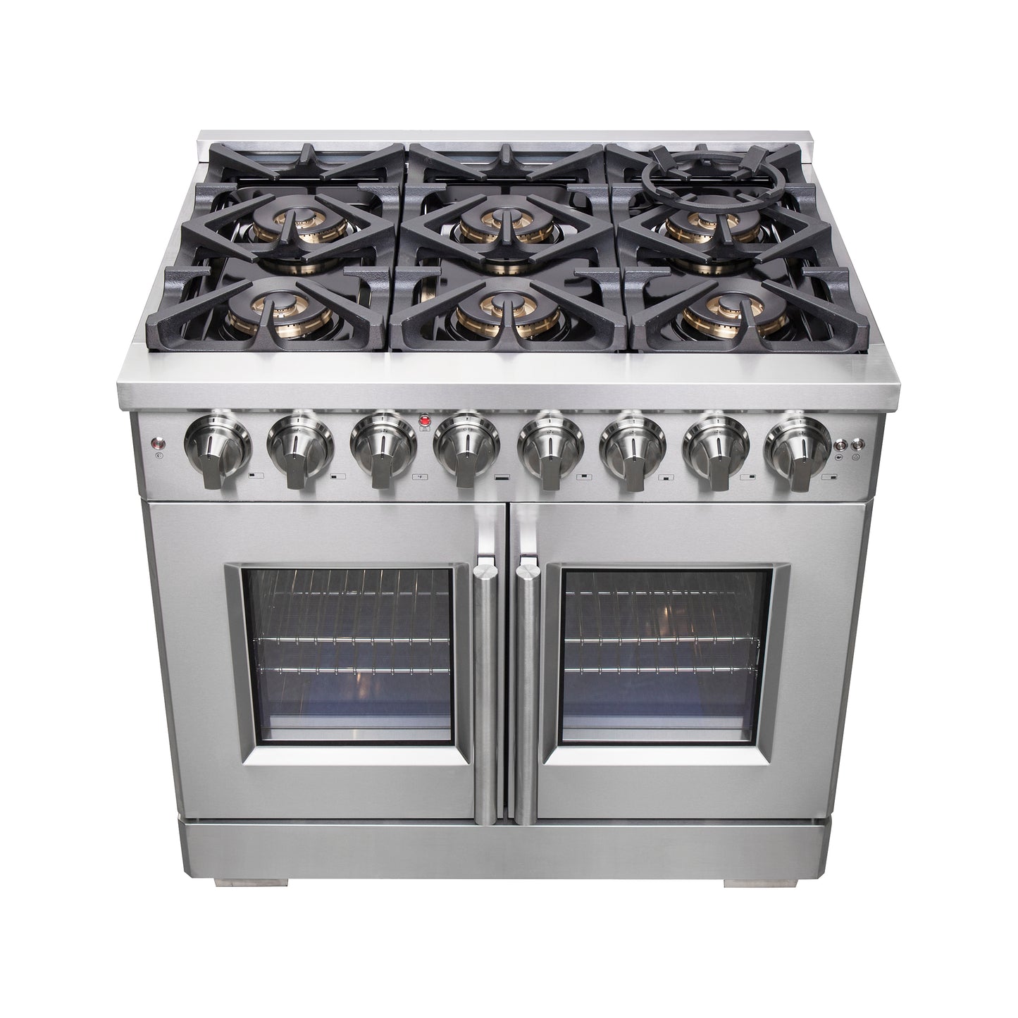 Forno Capriasca 36-Inch Freestanding French Door Dual Fuel Range, 6 Burners, True Convection Oven - Forno Appliances
