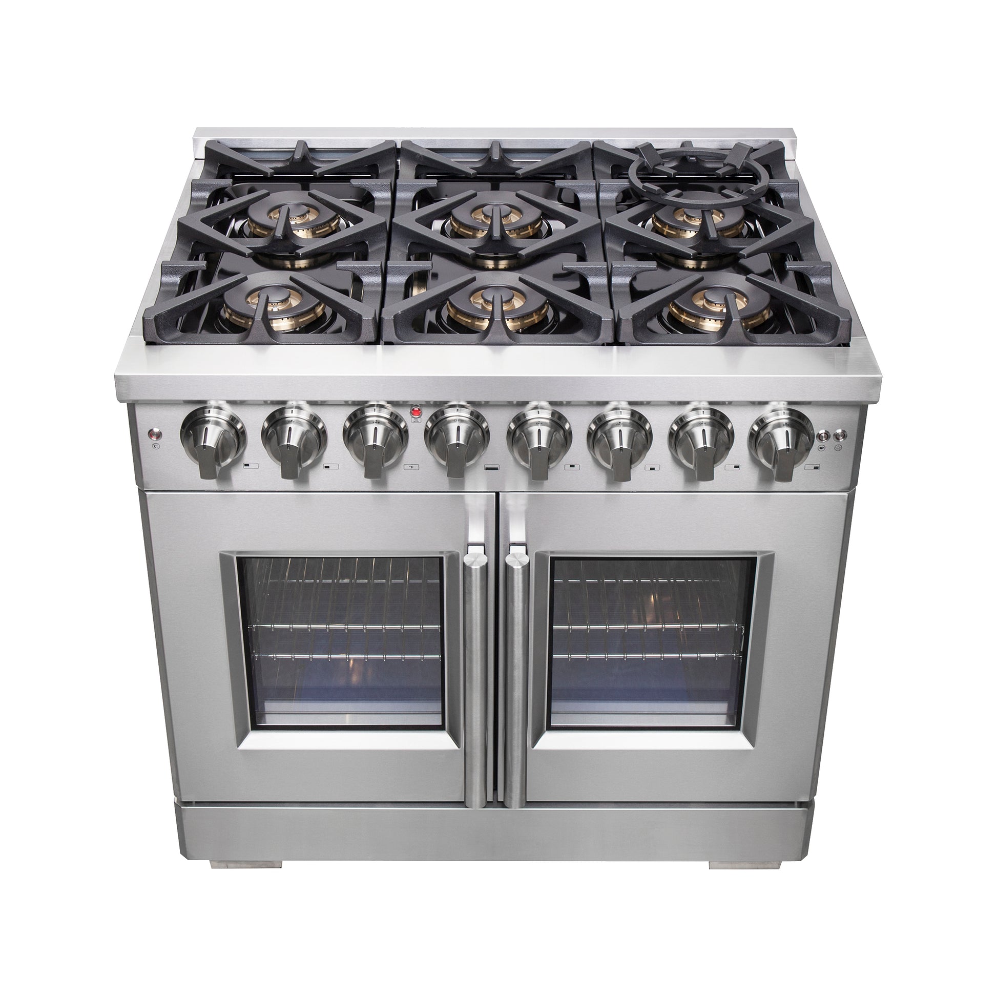 Forno Capriasca 36-Inch Freestanding French Door Dual Fuel Range, 6 Burners, True Convection Oven - Forno Appliances