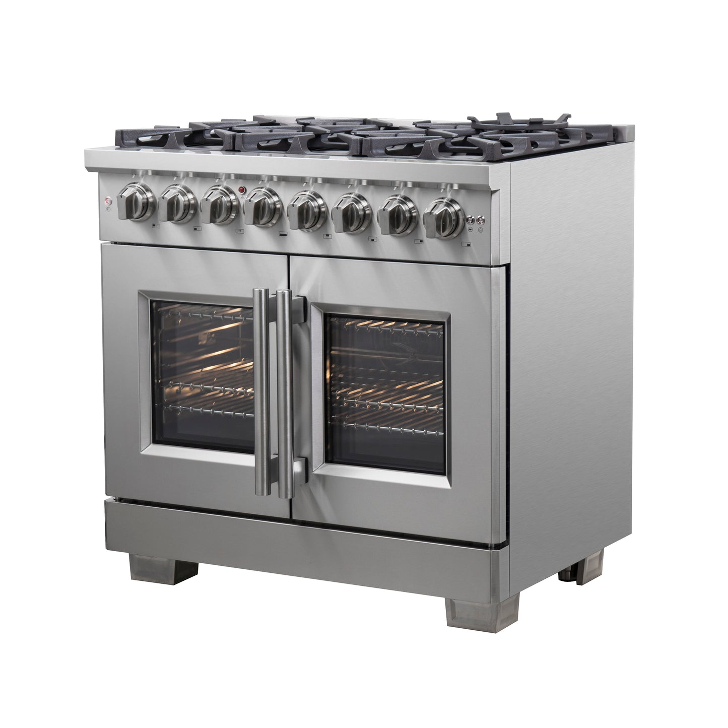 Forno Capriasca 36-Inch Freestanding French Door Dual Fuel Range, 6 Burners, True Convection Oven - Forno Appliances
