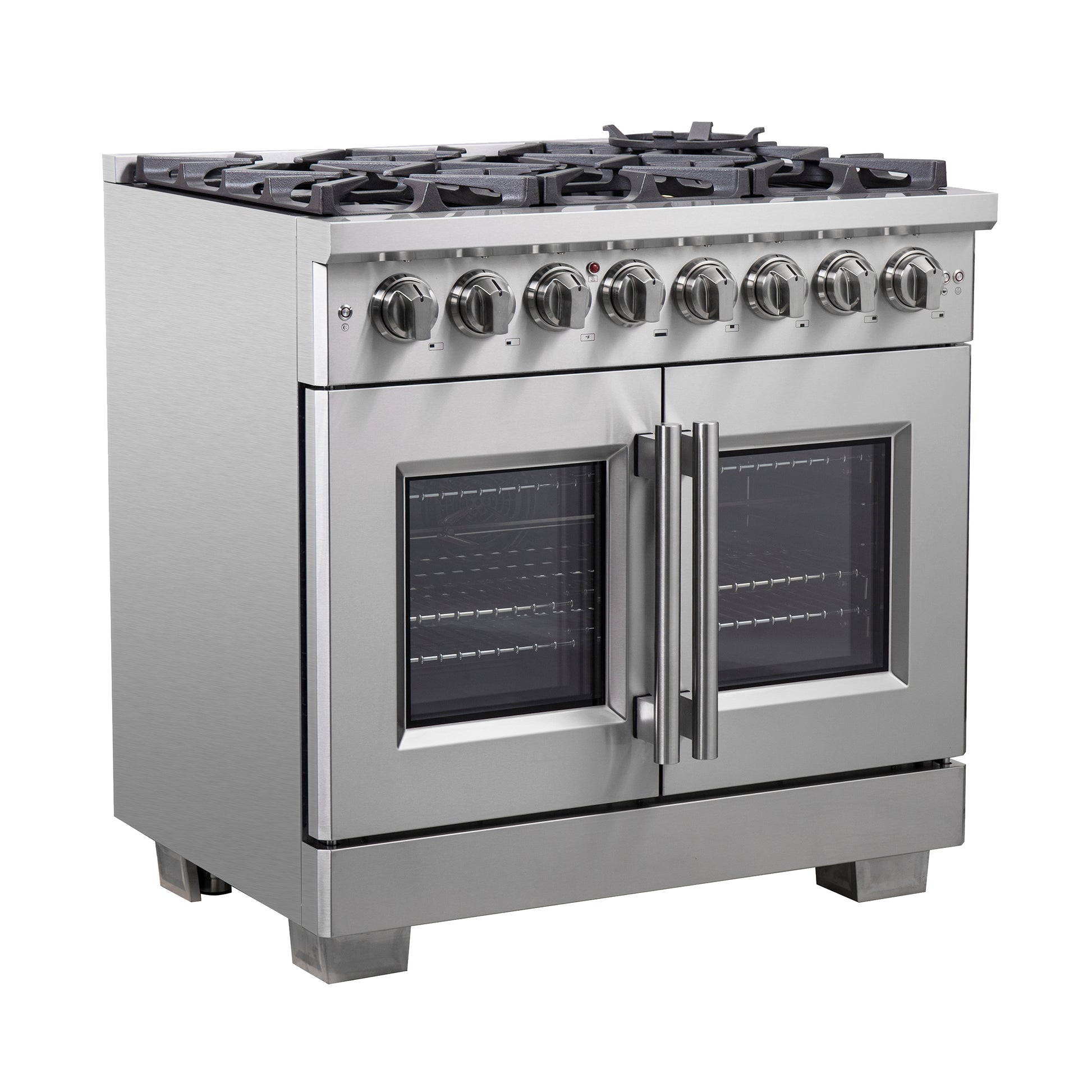 Forno Capriasca 36-Inch Freestanding French Door Dual Fuel Range, 6 Burners, True Convection Oven - Forno Appliances