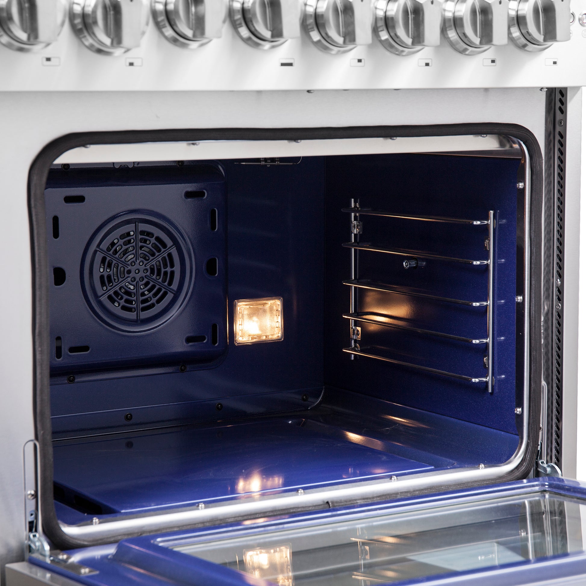 Forno Capriasca 48-Inch Freestanding French Door Dual Fuel Range, 8 Burners, True Convection Oven - Forno Appliances