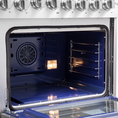 Forno Capriasca 48-Inch Freestanding French Door Dual Fuel Range, 8 Burners, True Convection Oven - Forno Appliances