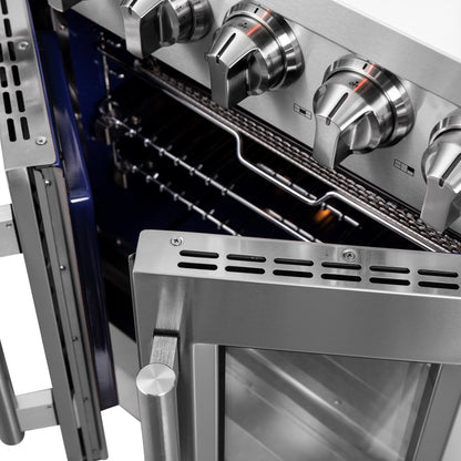 Forno Massimo 30-Inch Freestanding French Door Gas Range, 4 Burners, Convection Oven, Energy Efficient - Forno Appliances