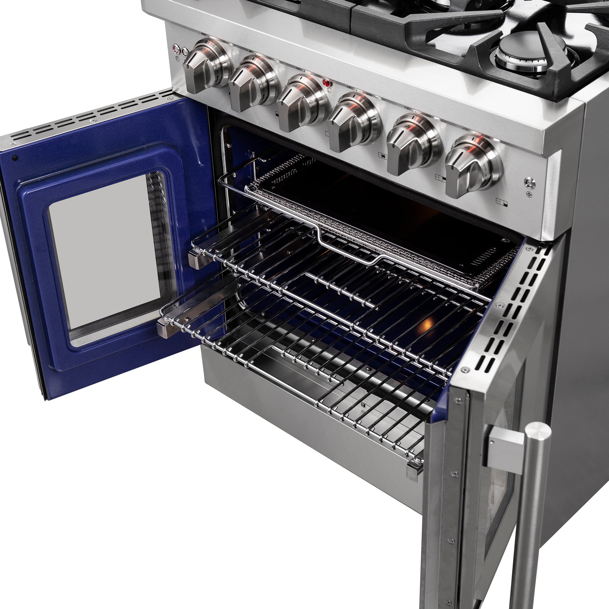 Forno Massimo 30-Inch Freestanding French Door Gas Range, 4 Burners, Convection Oven, Energy Efficient - Forno Appliances