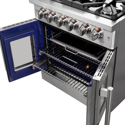 Forno Massimo 30-Inch Freestanding French Door Gas Range, 4 Burners, Convection Oven, Energy Efficient - Forno Appliances