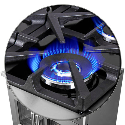 Forno Massimo cuisinière à gaz 36 pouces autonome à double porte française, 6 brûleurs, four à convection, économe en énergie - Forno Appliances