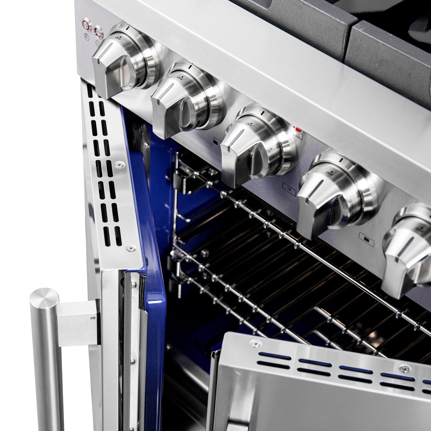Cuisinière à gaz Forno Capriasca 30 pouces, pose libre, porte française, 4 brûleurs, four à convection, économe en énergie - Forno Appliances