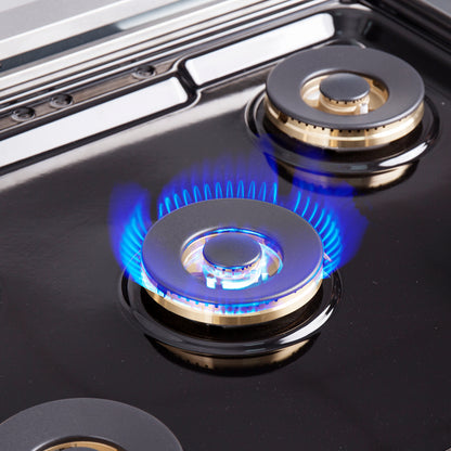 Cuisinière à gaz Forno Capriasca autoportante de 30 pouces à double porte, 4 brûleurs, four à convection, économe en énergie - Forno Appliances