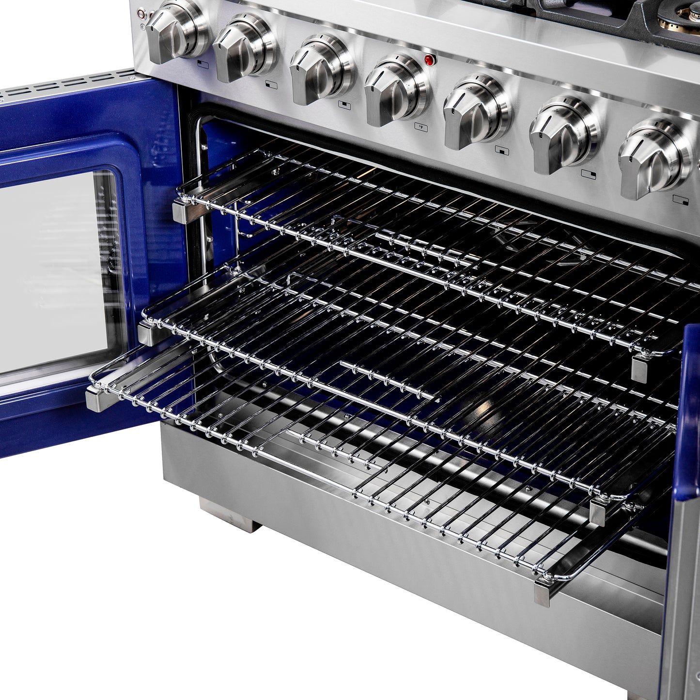 Forno Capriasca 36-Inch Freestanding French Door Gas Range, 6 Burners, Convection Oven, Energy Efficient - Forno Appliances