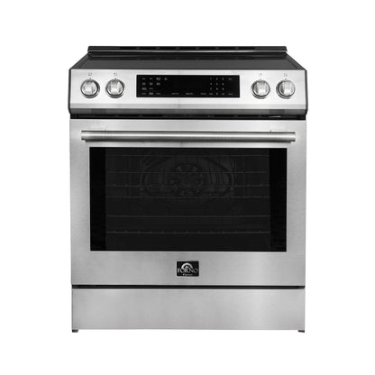 FORNO 2-Piece SS Kitchen Bundle - 30" Induction Range and 31" Bottom Freezer Refrigerator - Forno Appliances