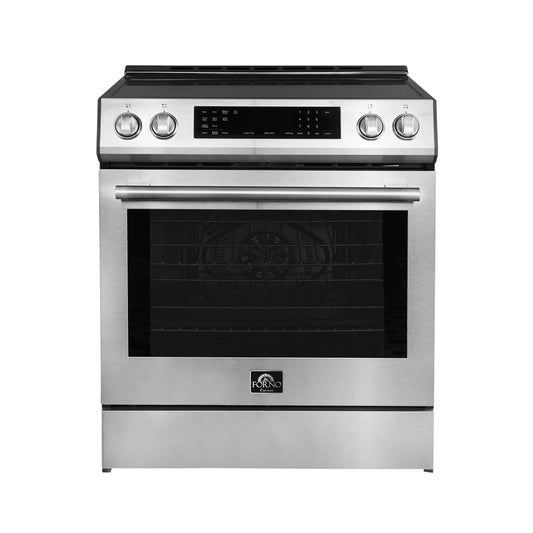 FORNO 2-Piece SS Kitchen Bundle - 30" Induction Range and 31" Bottom Freezer Refrigerator - Forno Appliances