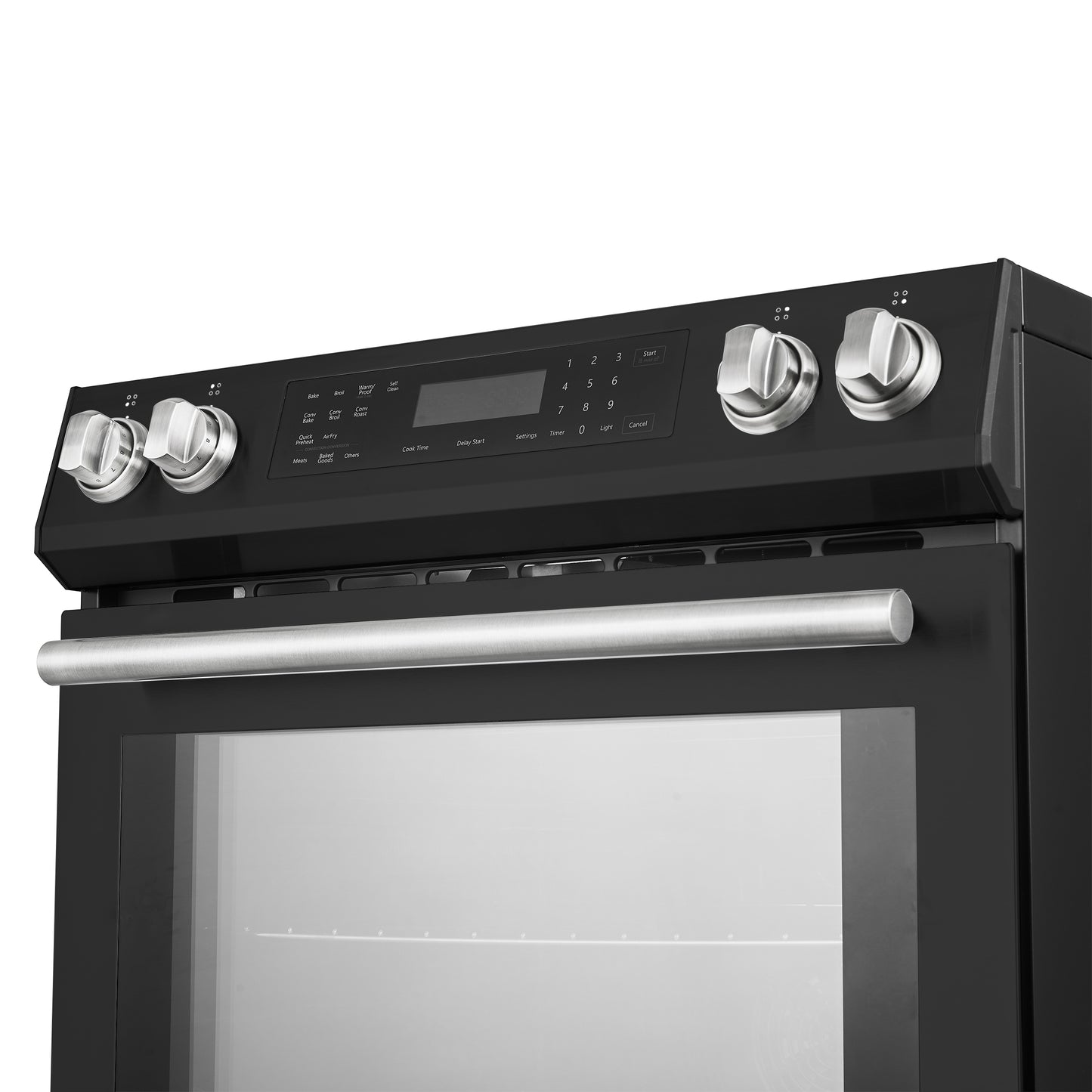 Forno Donatello Espresso 30-Inch Slide-In Black Induction Range, Convection Oven, 5 Cooking Zones, Touch Control Panel - Forno Appliances