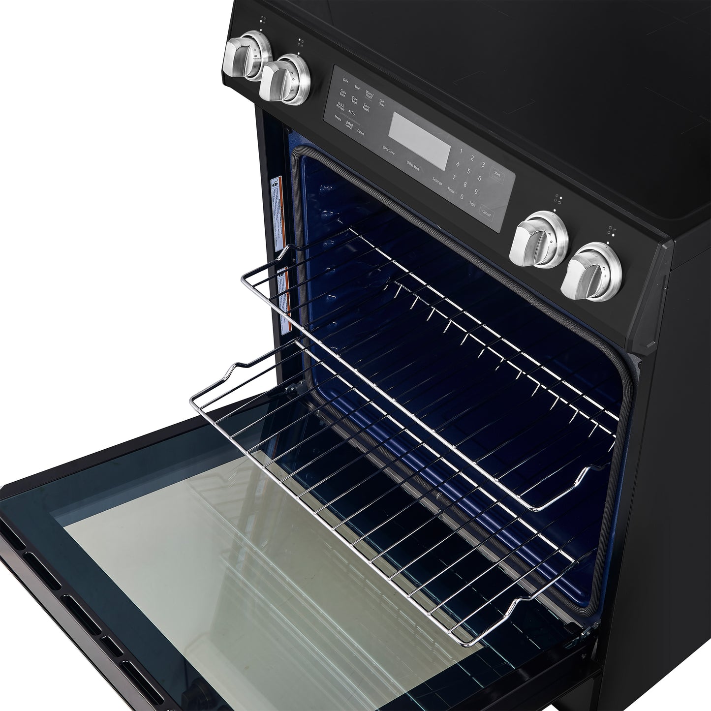 Forno Donatello Espresso 30-Inch Slide-In Black Induction Range, Convection Oven, 5 Cooking Zones, Touch Control Panel - Forno Appliances