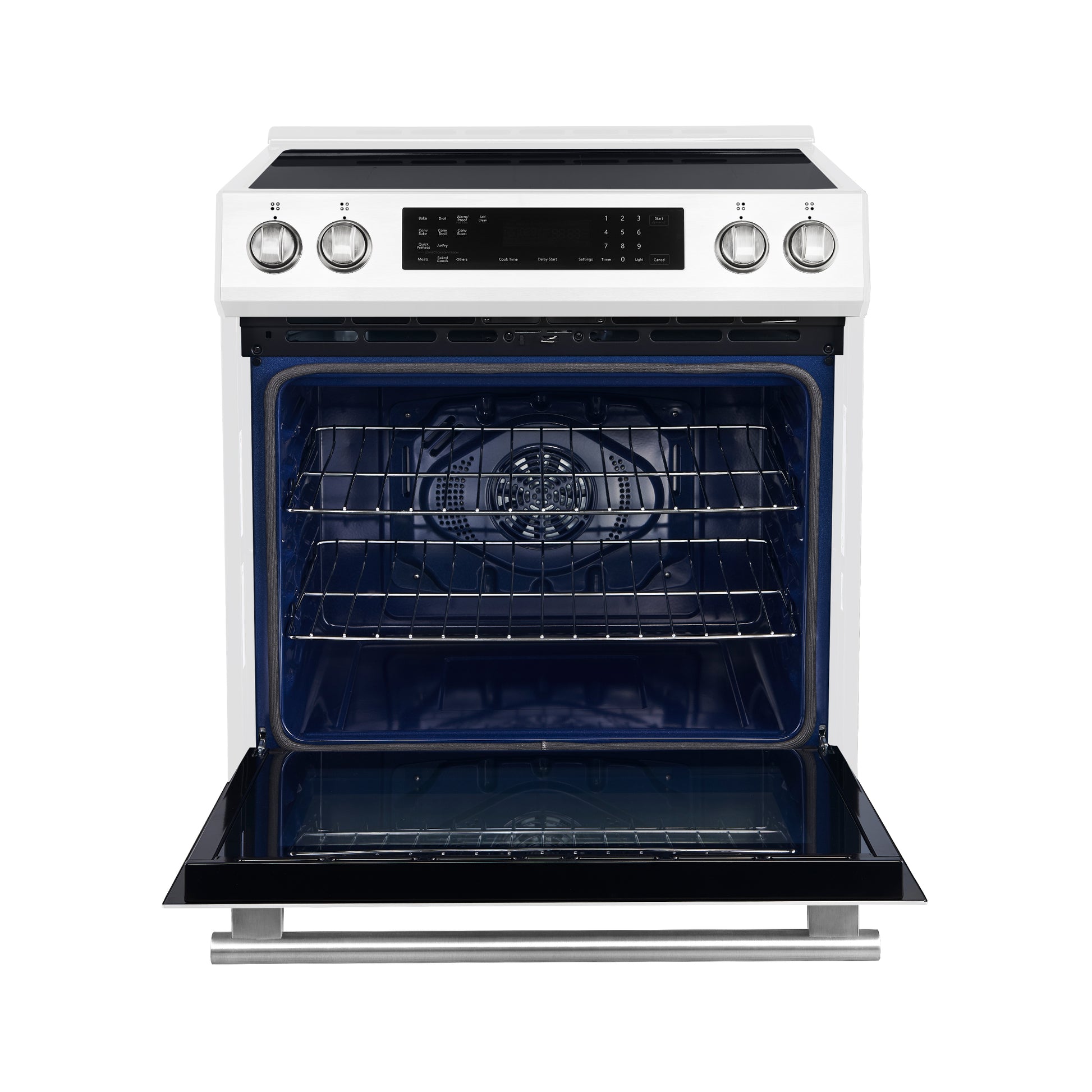Forno Donatello Espresso 30-Inch Slide-In White Induction Range, Convection Oven, 5 Cooking Zones, Touch Control Panel - Forno Appliances