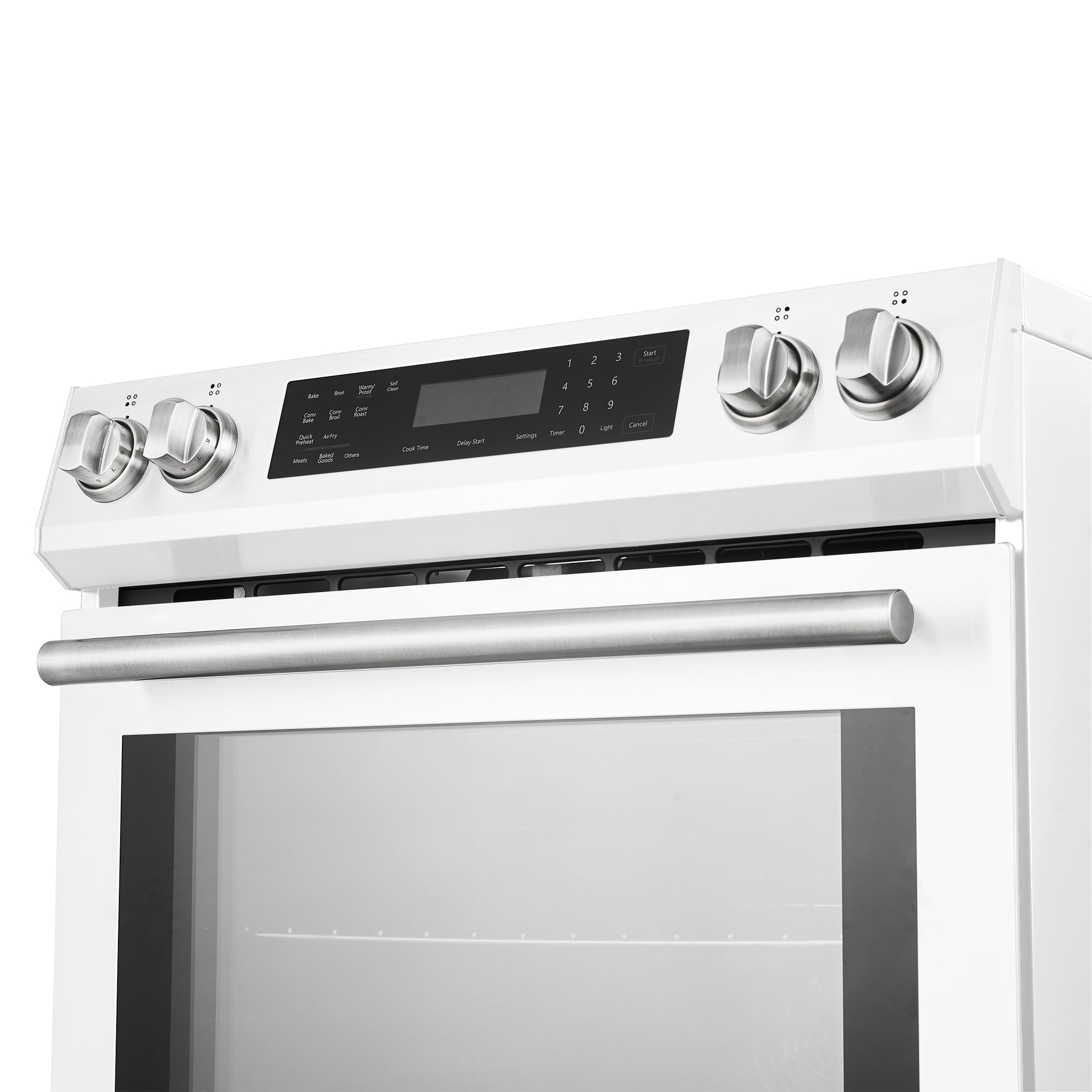 Forno Donatello Espresso 30-Inch Slide-In White Induction Range, Convection Oven, 5 Cooking Zones, Touch Control Panel - Forno Appliances
