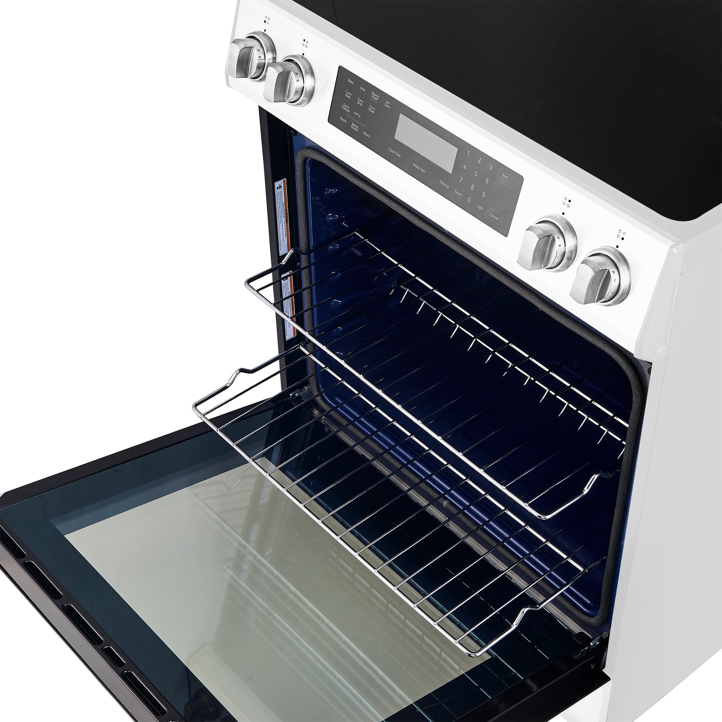 Forno Donatello Espresso 30-Inch Slide-In White Induction Range, Convection Oven, 5 Cooking Zones, Touch Control Panel - Forno Appliances