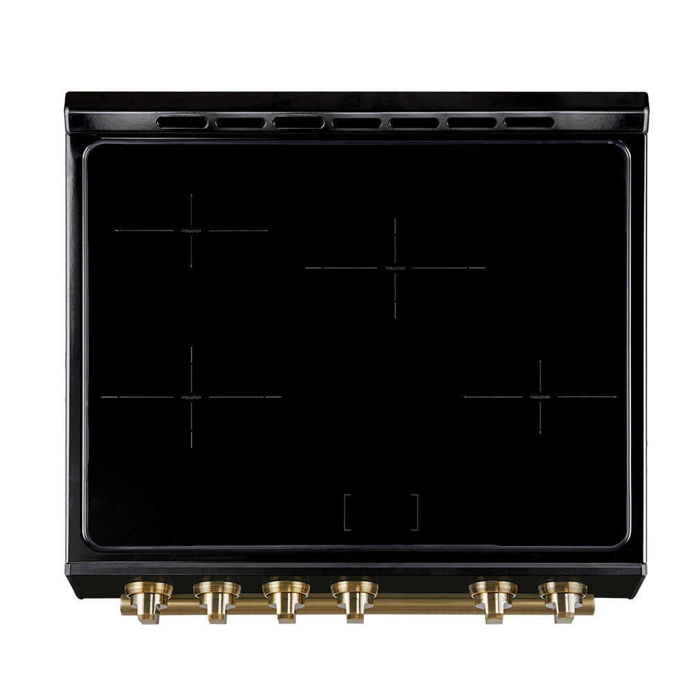 Cuisinière à induction noire encastrable de 30 pouces Forno Leonardo Espresso, four à convection, 5 zones de cuisson, panneau de commande tactile - Forno Appliances