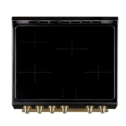 Cuisinière à induction noire encastrable de 30 pouces Forno Leonardo Espresso, four à convection, 5 zones de cuisson, panneau de commande tactile - Forno Appliances