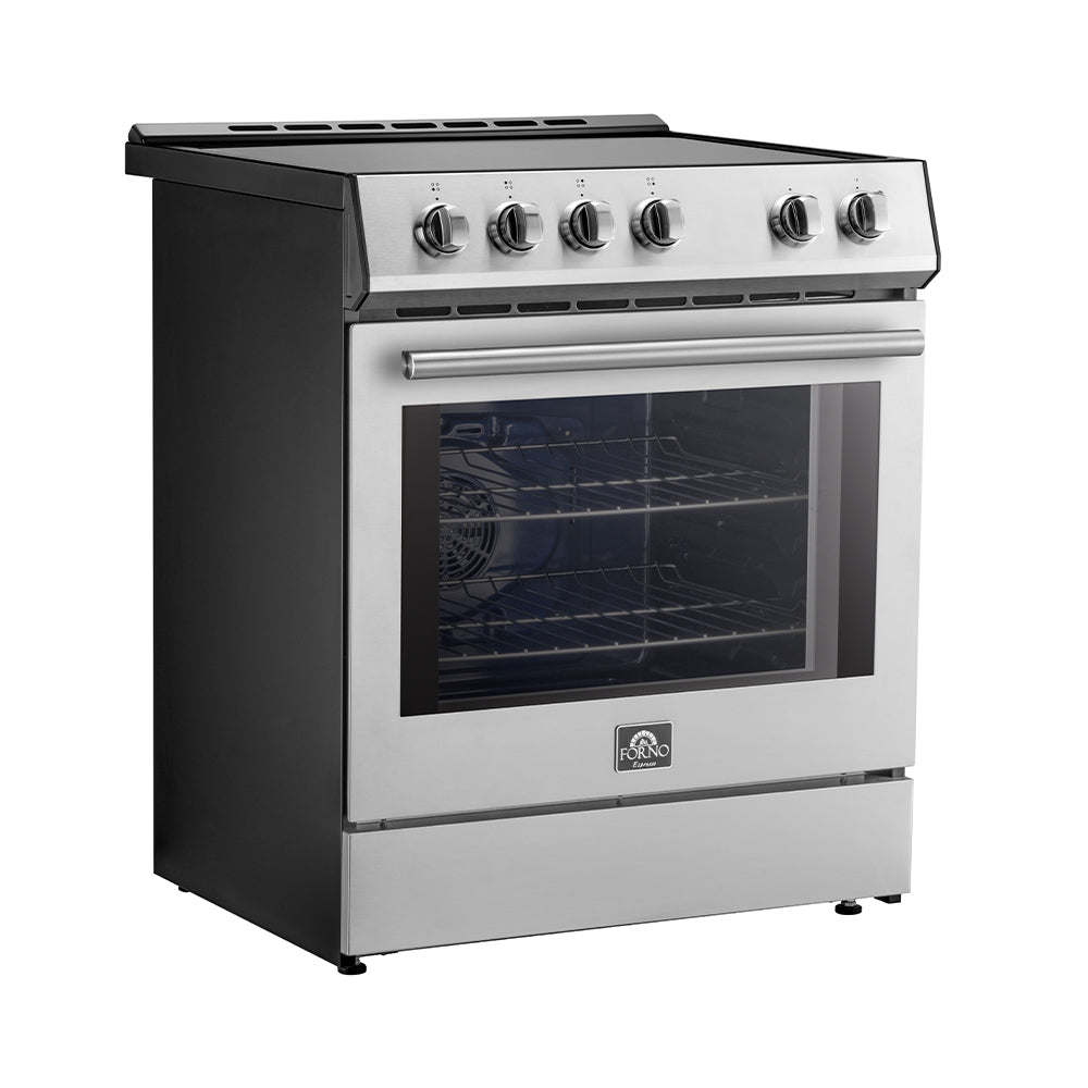 FORNO 2-Piece SS Kitchen Bundle - 30" Induction Range and 36" Bottom Freezer Refrigerator - Forno Appliances