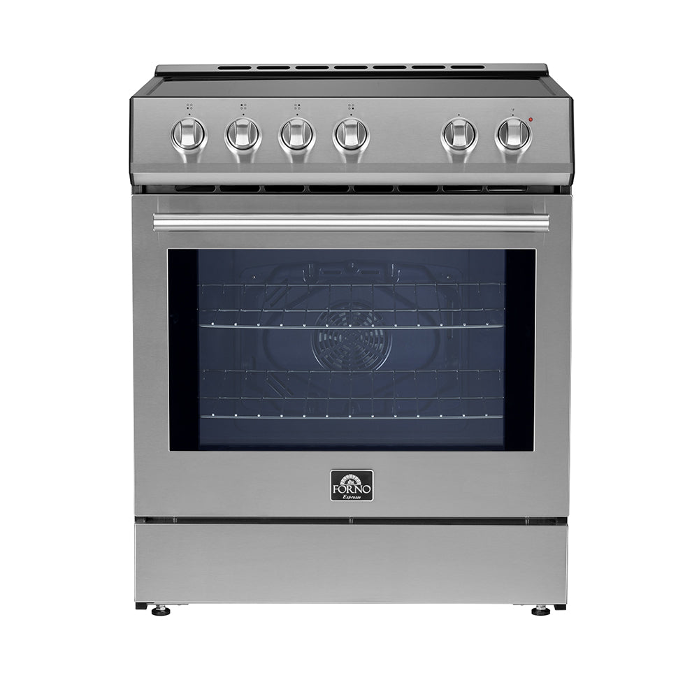 FORNO 2-Piece SS Kitchen Bundle - 30" Induction Range and 36" Bottom Freezer Refrigerator - Forno Appliances