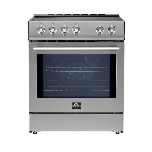 FORNO 2-Piece SS Kitchen Bundle - 30" Induction Range and 36" Bottom Freezer Refrigerator - Forno Appliances