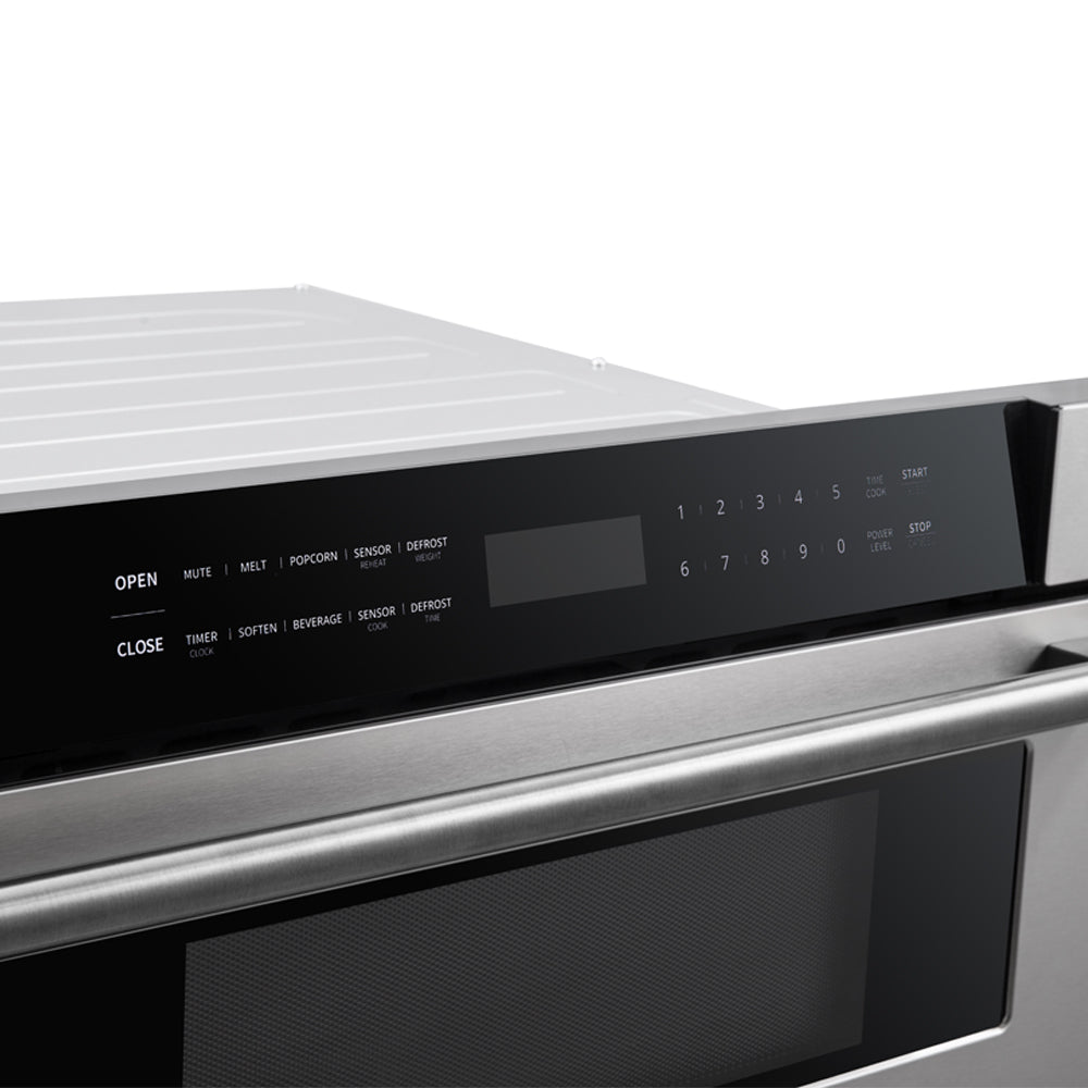 Forno Capoliveri 30-Inch Microwave Drawer, Stainless Steel, 1.2 cu.ft, 1500 Watts, Built-In, Touch Control LCD Display, Auto-Touch Open/Close, 11 Power Levels, Sensor Cooking - Forno Appliances