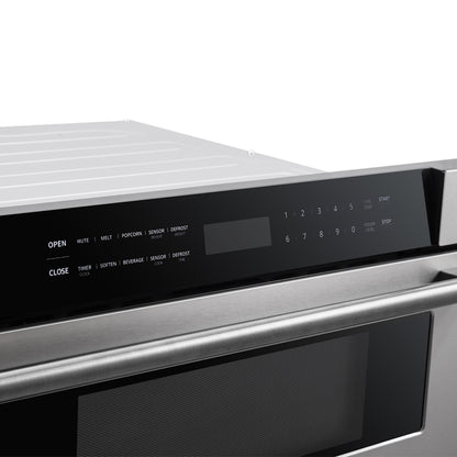 Forno Capoliveri 30-Inch Microwave Drawer, Stainless Steel, 1.2 cu.ft, 1500 Watts, Built-In, Touch Control LCD Display, Auto-Touch Open/Close, 11 Power Levels, Sensor Cooking - Forno Appliances