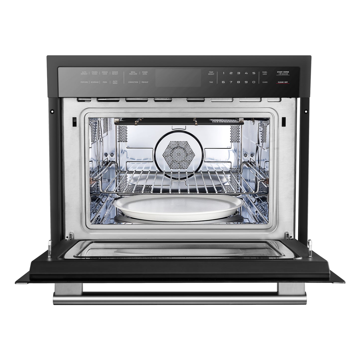Forno Oliena Espresso Black 24-Inch Built-In Microwave and Convection Oven Combo, 1.6 cu.ft, 1750W Convection, 1000W Microwave, Stainless Steel Interior, Glass Touch Controls, Sensor Cooking - Forno Appliances