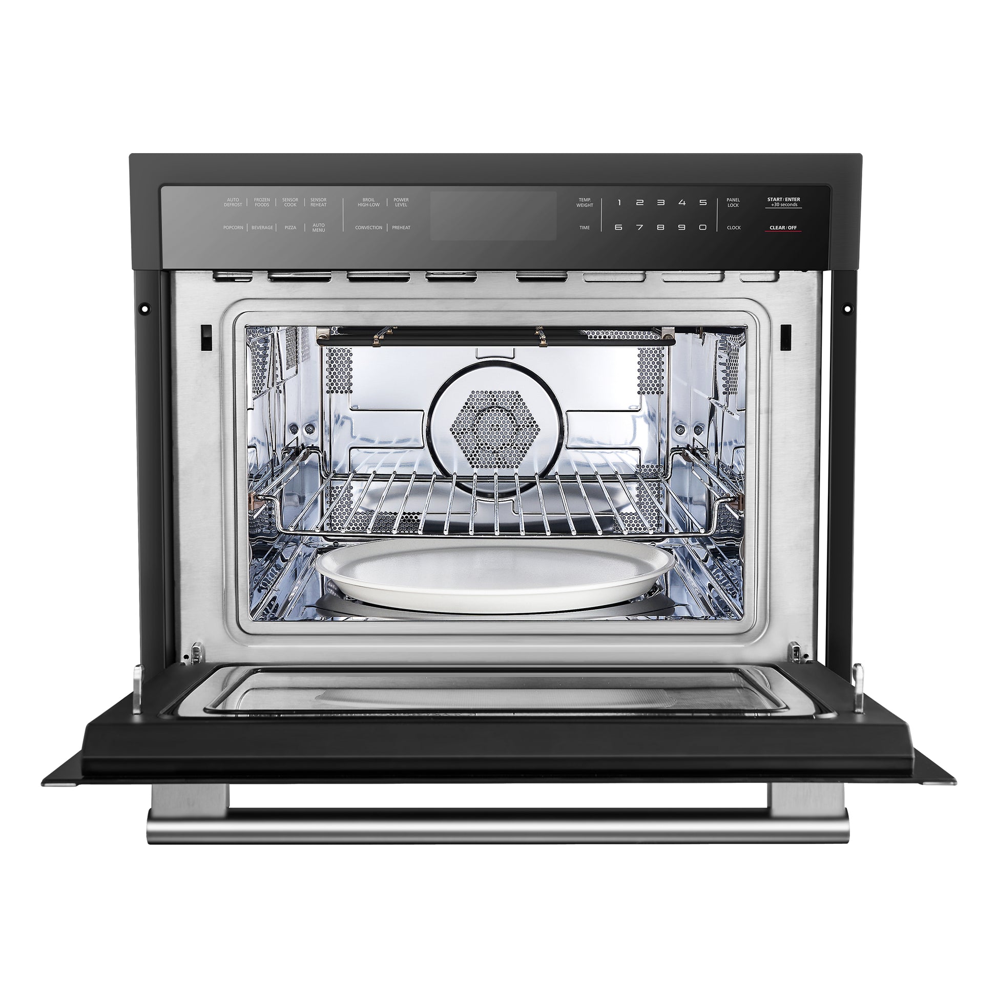 Forno Oliena Espresso Black 24-Inch Built-In Microwave and Convection Oven Combo, 1.6 cu.ft, 1750W Convection, 1000W Microwave, Stainless Steel Interior, Glass Touch Controls, Sensor Cooking - Forno Appliances